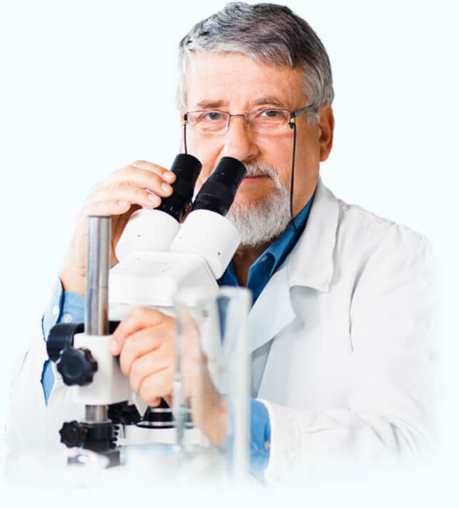 Scientist researching