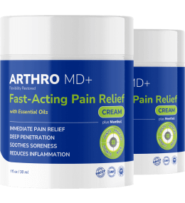 Two containers of Arthro MD+ Pain Relief Cream