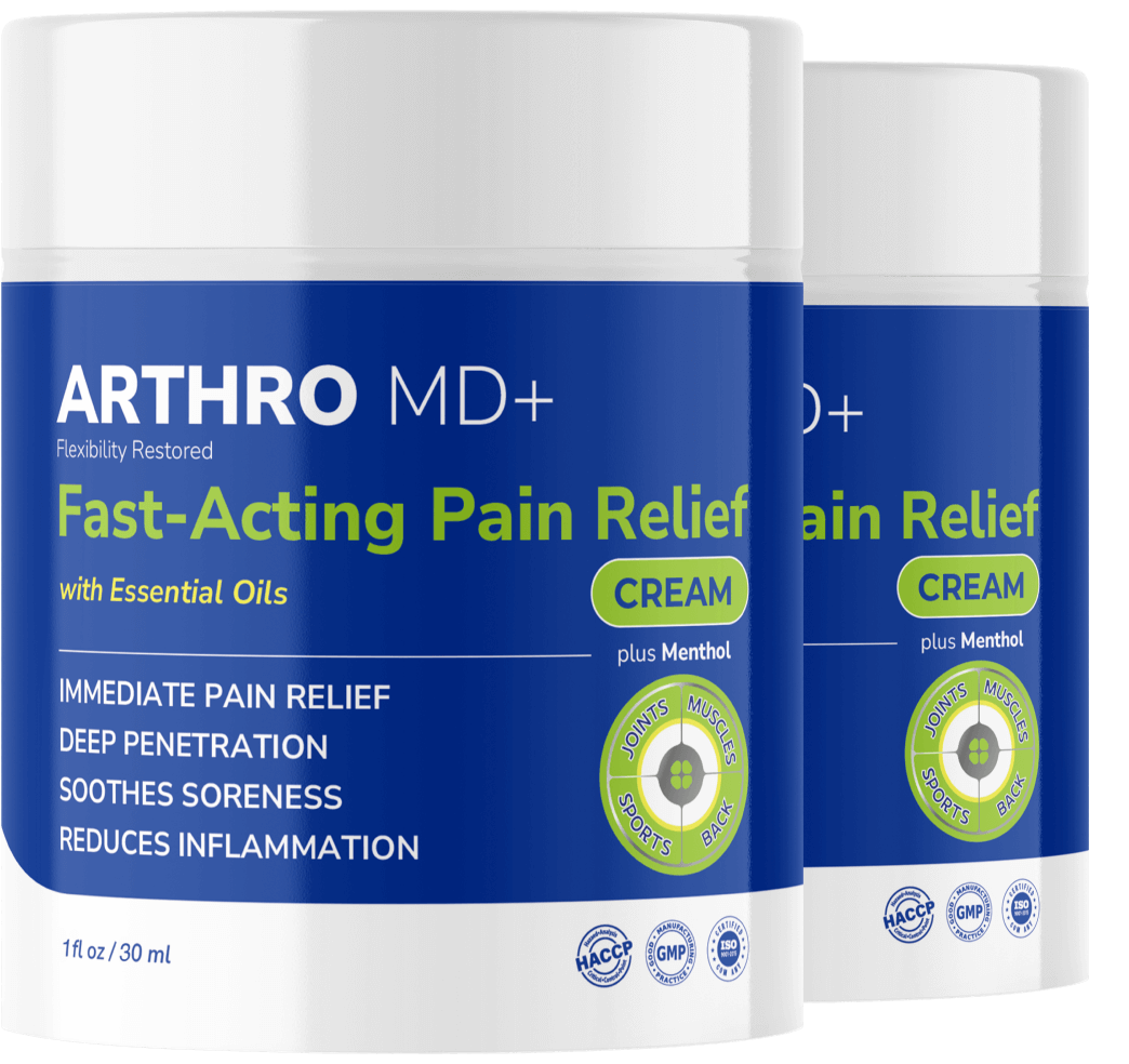 Two containers of Arthro MD+ Fast-Acting Pain Relief Cream